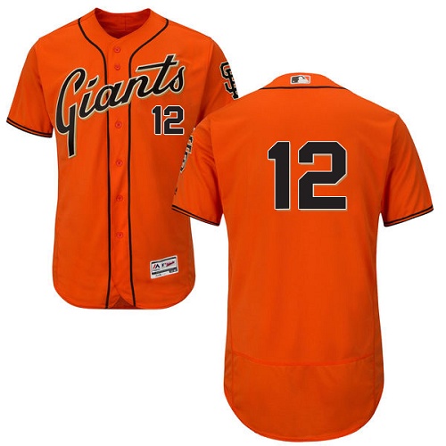 Giants #12 Joe Panik Orange Flexbase Authentic Collection Stitched MLB Jersey